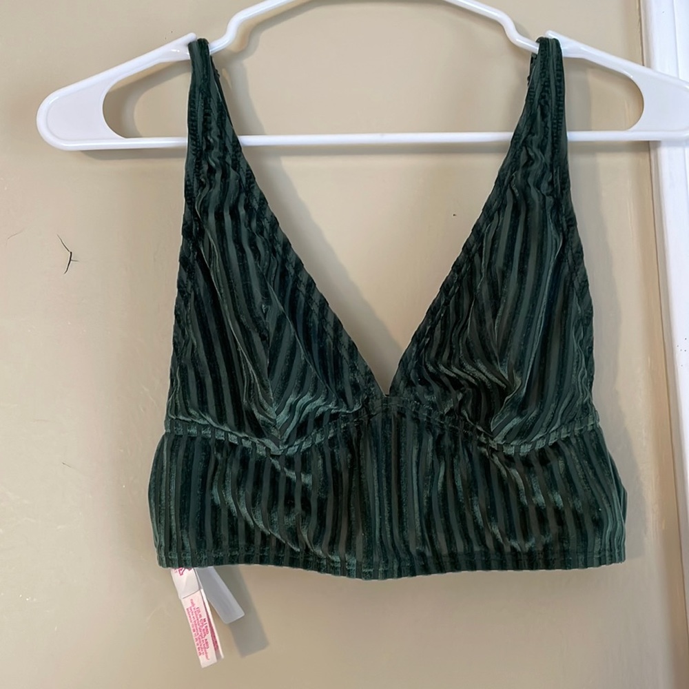 Green velvet bralette